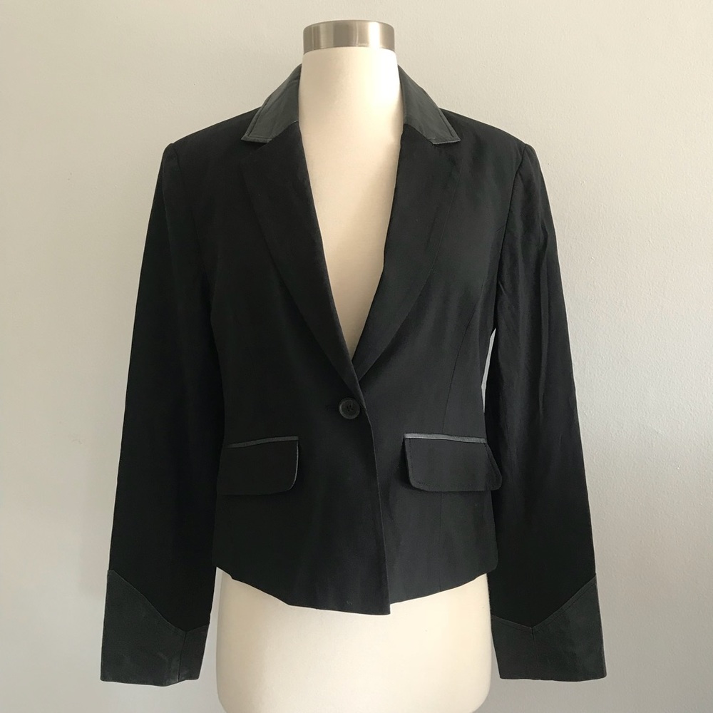 Elizabeth and James Blazer Leather Patched Sz 10